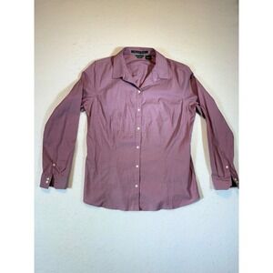Eddie Bauer Womens Stretch Wrinkle Resistant Button Up Shirt Top Petite Large